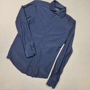 Cavallaro of Napoli Italy Men's Button Up Long Sleeve Blue Shirt Sz 38 (M) EXCEL